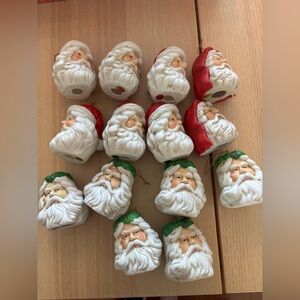Vintage! Lot of 14 Santa’s head ornaments for Christmas (J)